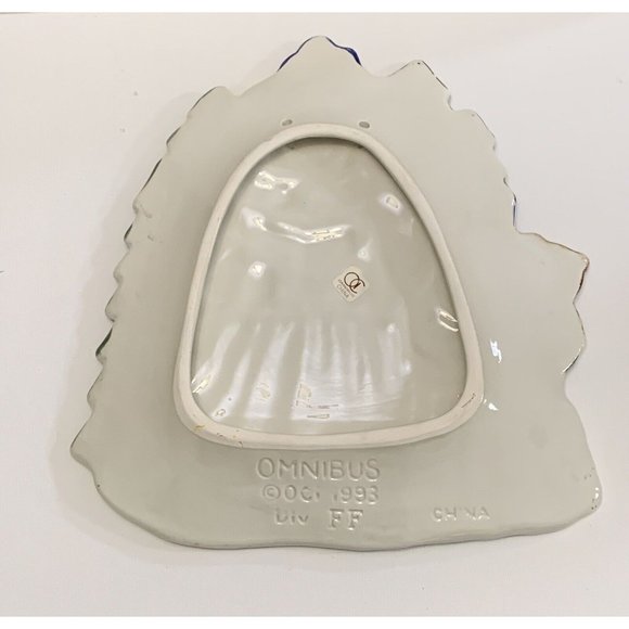 Vtg Fitz Floyd Omnibus Christmas Caroler Plate 3D Lady Child Teddy Bear Dog READ - Picture 6 of 11